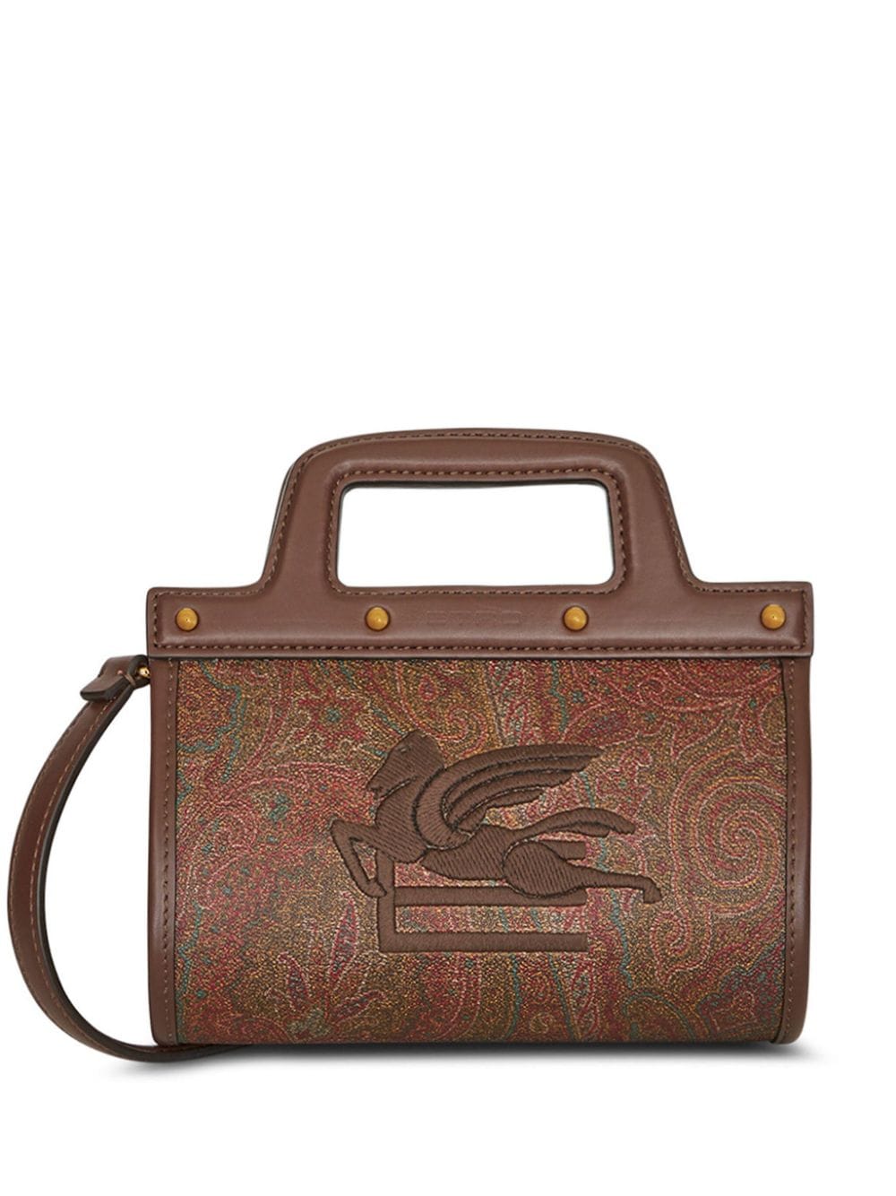 ETRO paisley-print leather-trim mini bag - Brown von ETRO