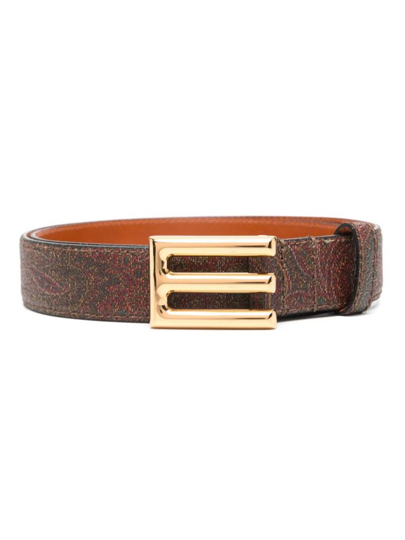 ETRO paisley-print logo-buckle belt - Red von ETRO