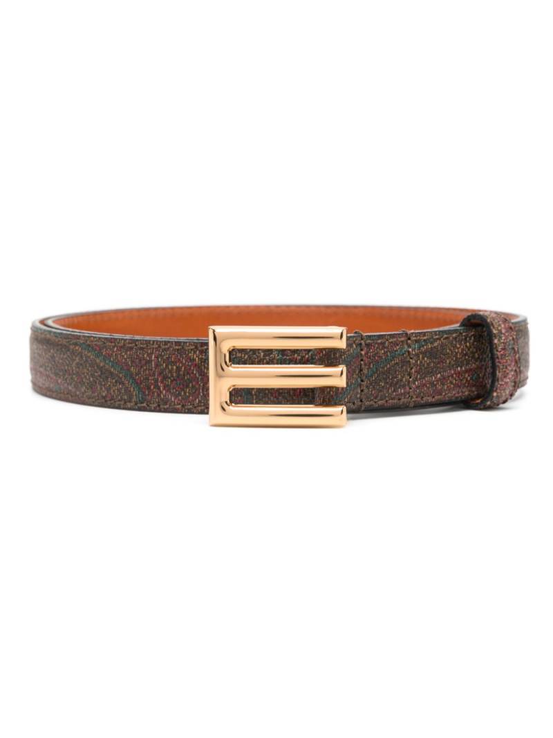 ETRO paisley-print logo-buckle belt - Red von ETRO