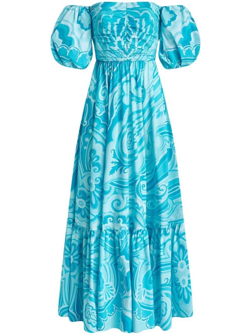 ETRO paisley-print off-shoulder maxi dress - Blue von ETRO