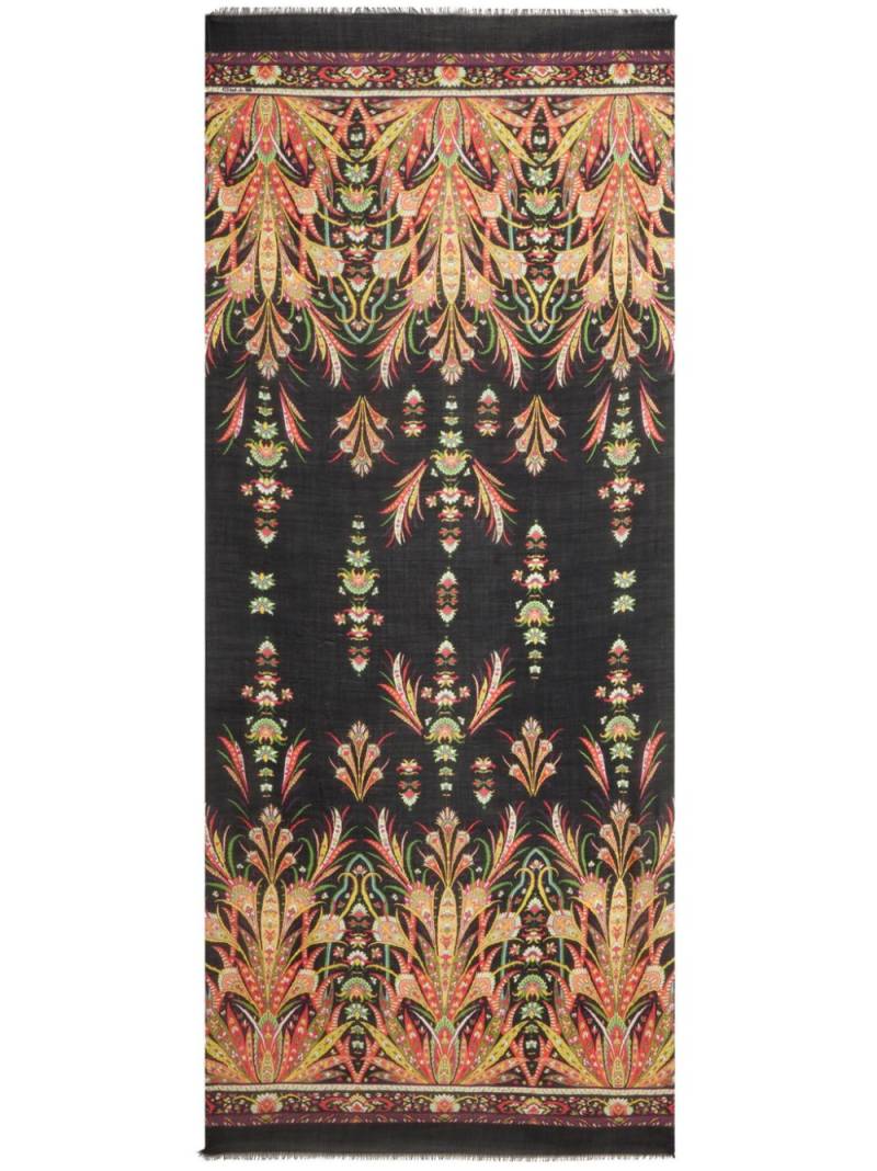 ETRO paisley-print rectangle scarf - Black von ETRO