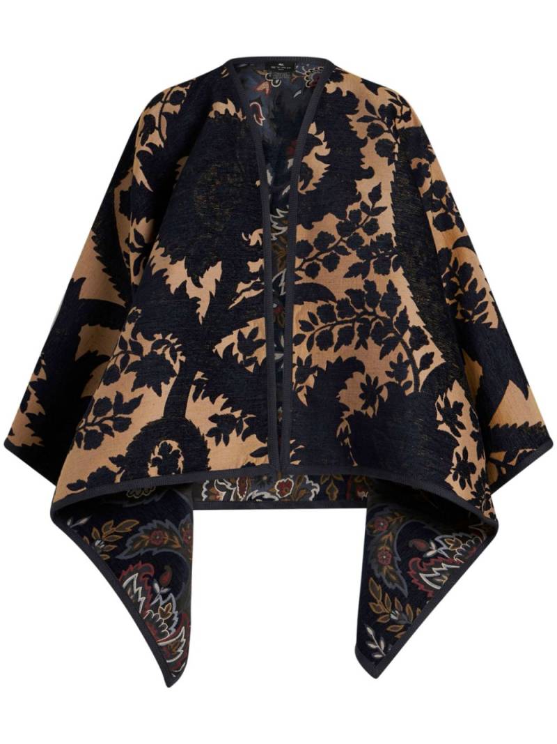 ETRO paisley-print reversible cape - Black von ETRO