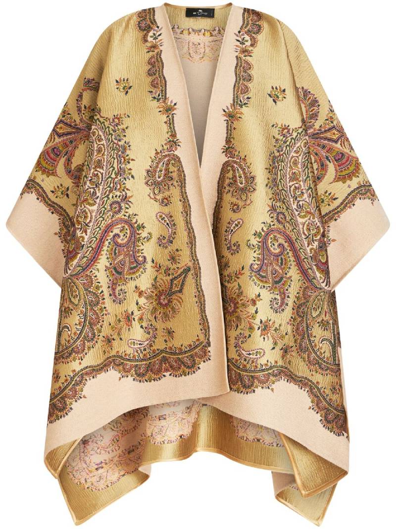 ETRO paisley-print satin-finish cape - Neutrals von ETRO