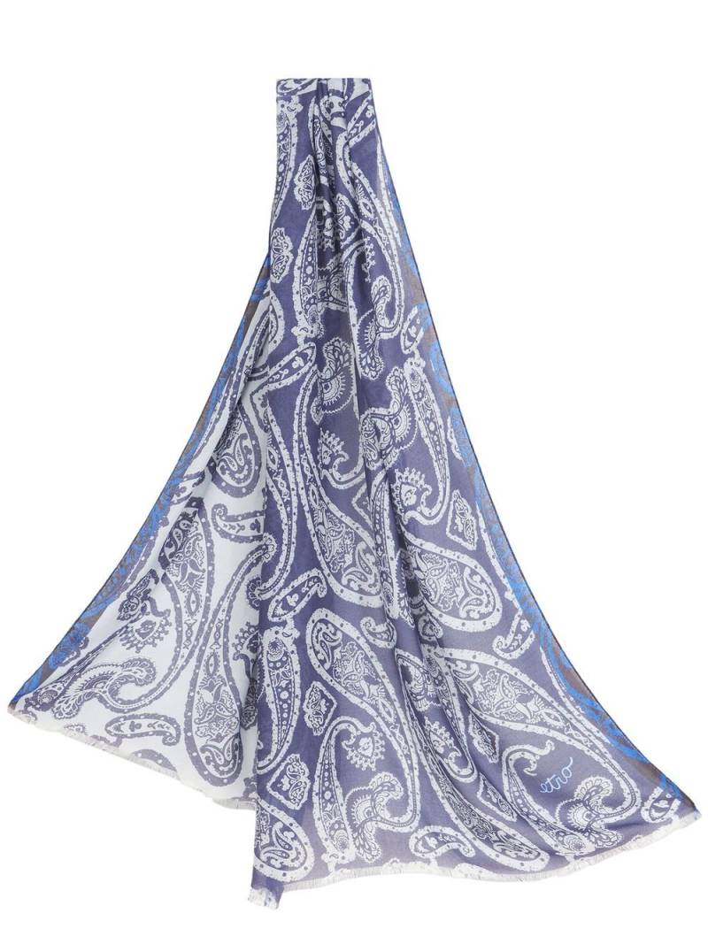 ETRO paisley-print fringed-edge scarf - Blue von ETRO