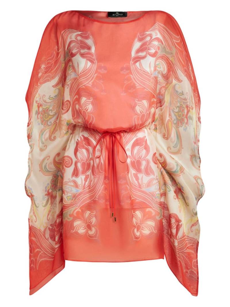 ETRO paisley-print silk kaftan dress - Red von ETRO