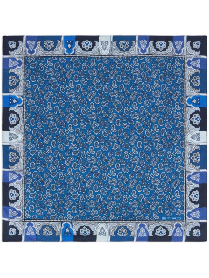 ETRO paisley-print silk pocket square - Blue von ETRO