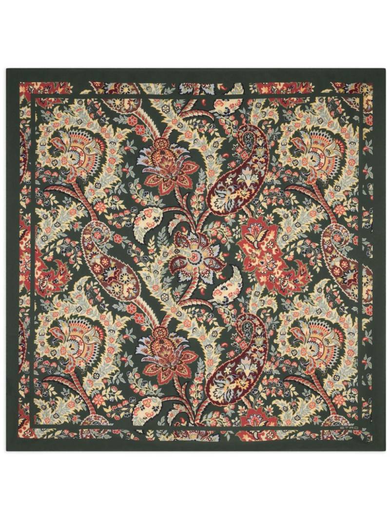 ETRO paisley-print square silk scarf - Green von ETRO