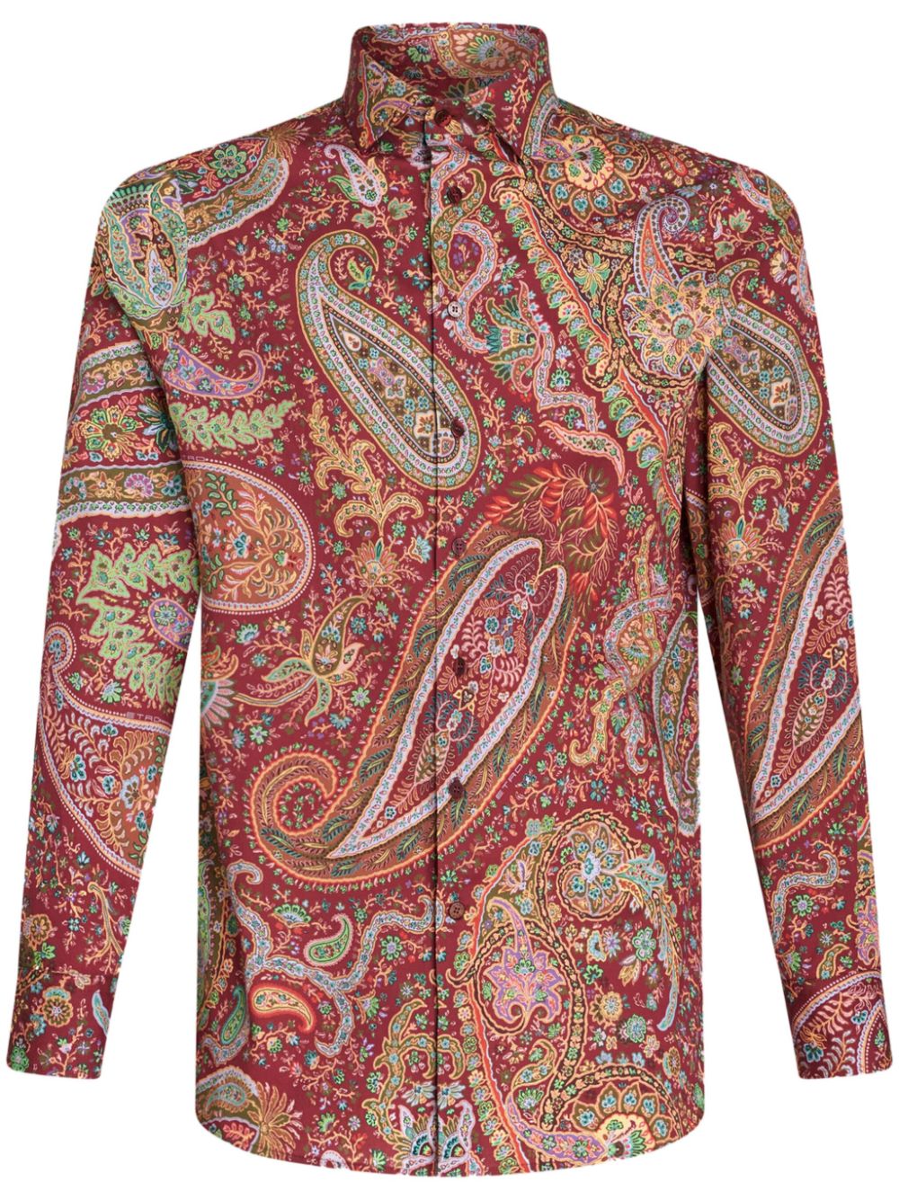 ETRO paisley-print stretch-cotton shirt - Red von ETRO