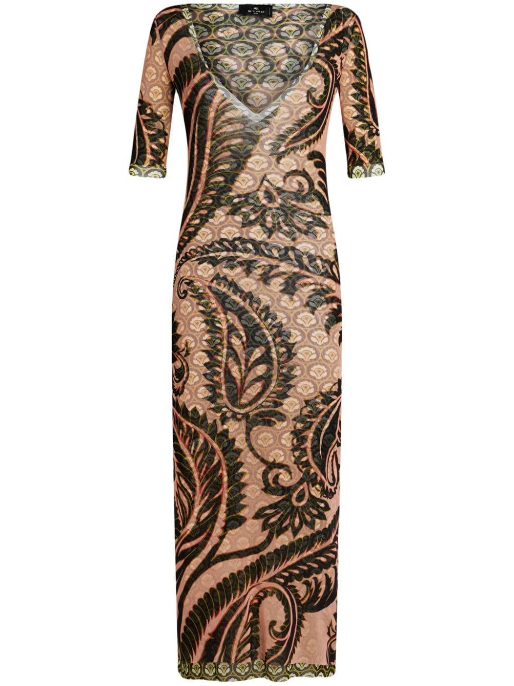 ETRO paisley-print tulle maxi dress - Neutrals von ETRO