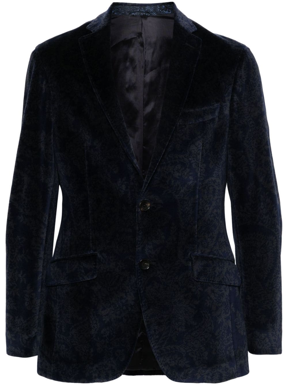 ETRO paisley-print velvet blazer - Blue von ETRO