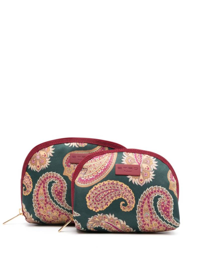 ETRO paisley-print wash bag (set of two) - Green von ETRO