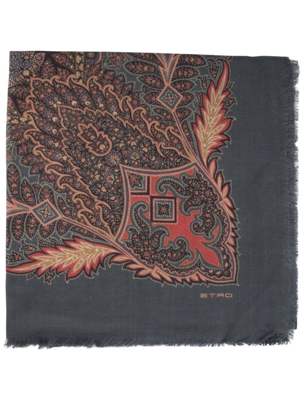 ETRO paisley-print wool-blend scarf - Black von ETRO