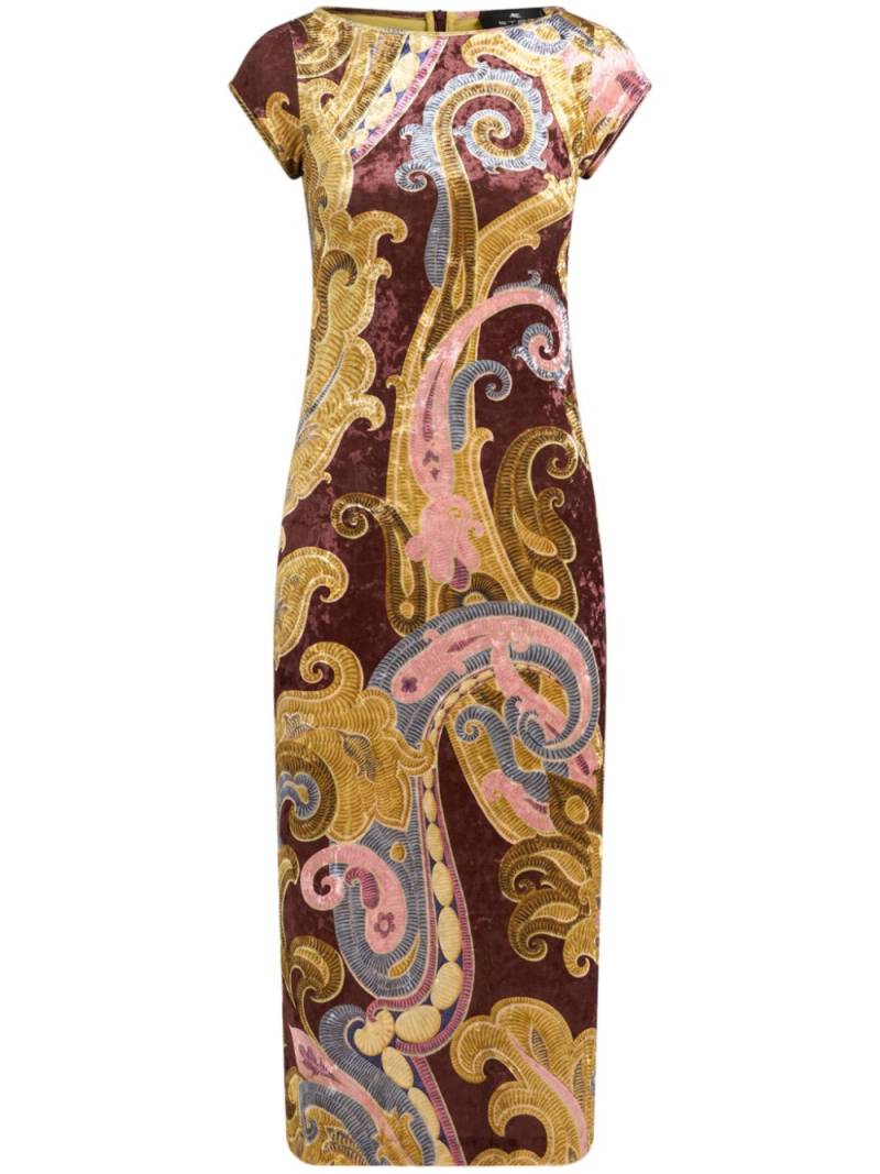 ETRO paisley-printed chenille dress - Red von ETRO