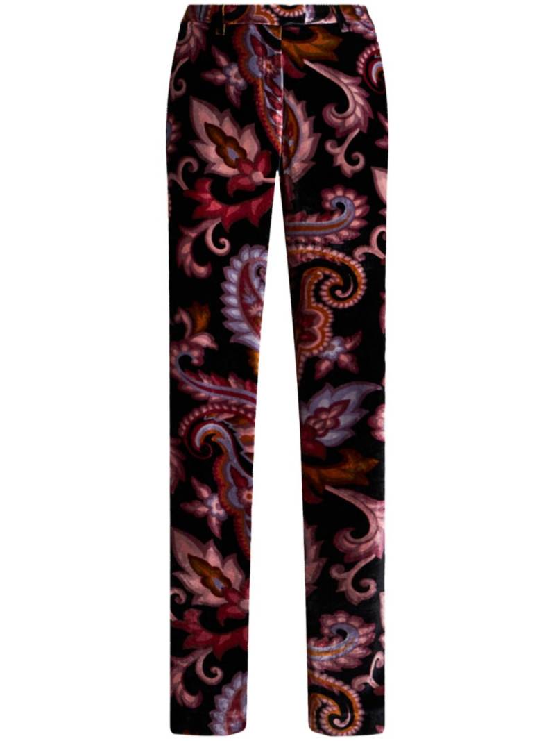 ETRO paisley velvet trousers - Black von ETRO