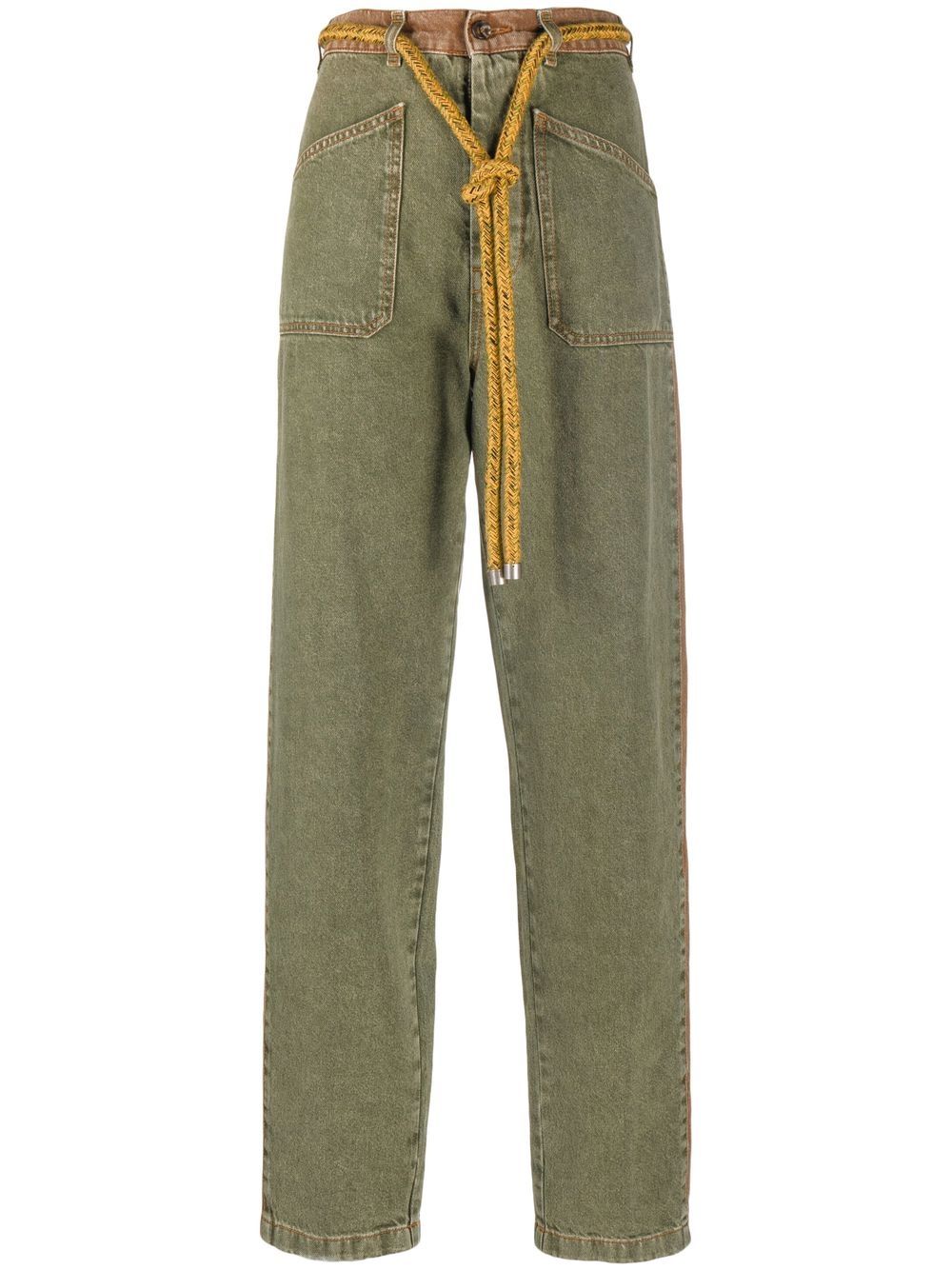 ETRO panelled straight-leg jeans - Green von ETRO