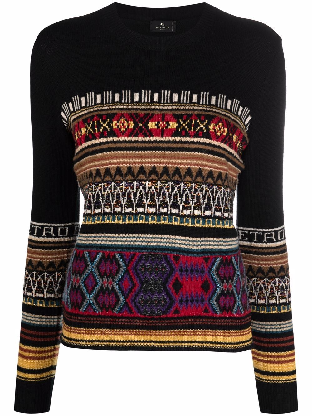 ETRO patterned intarsia-knit jumper - Black von ETRO