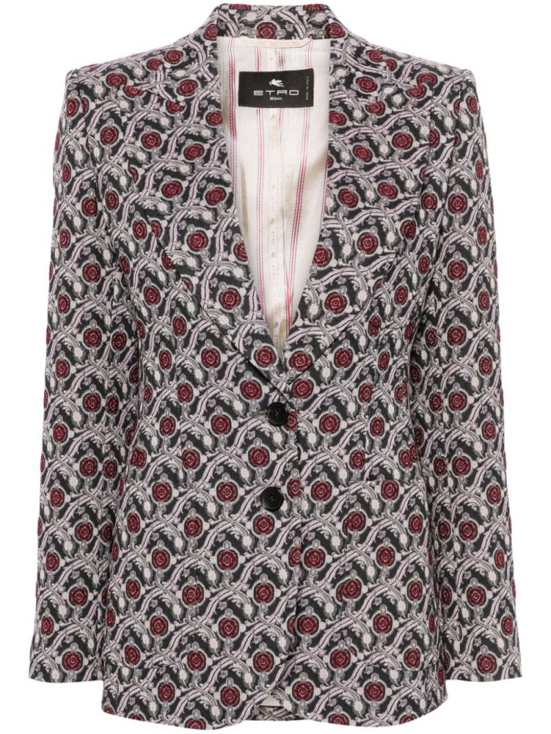 ETRO patterned-jacquard blazer - Black von ETRO