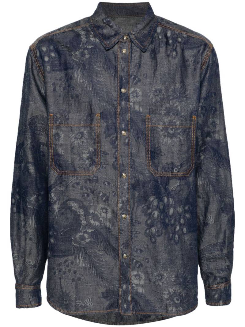 ETRO patterned-jacquard denim shirt - Blue von ETRO