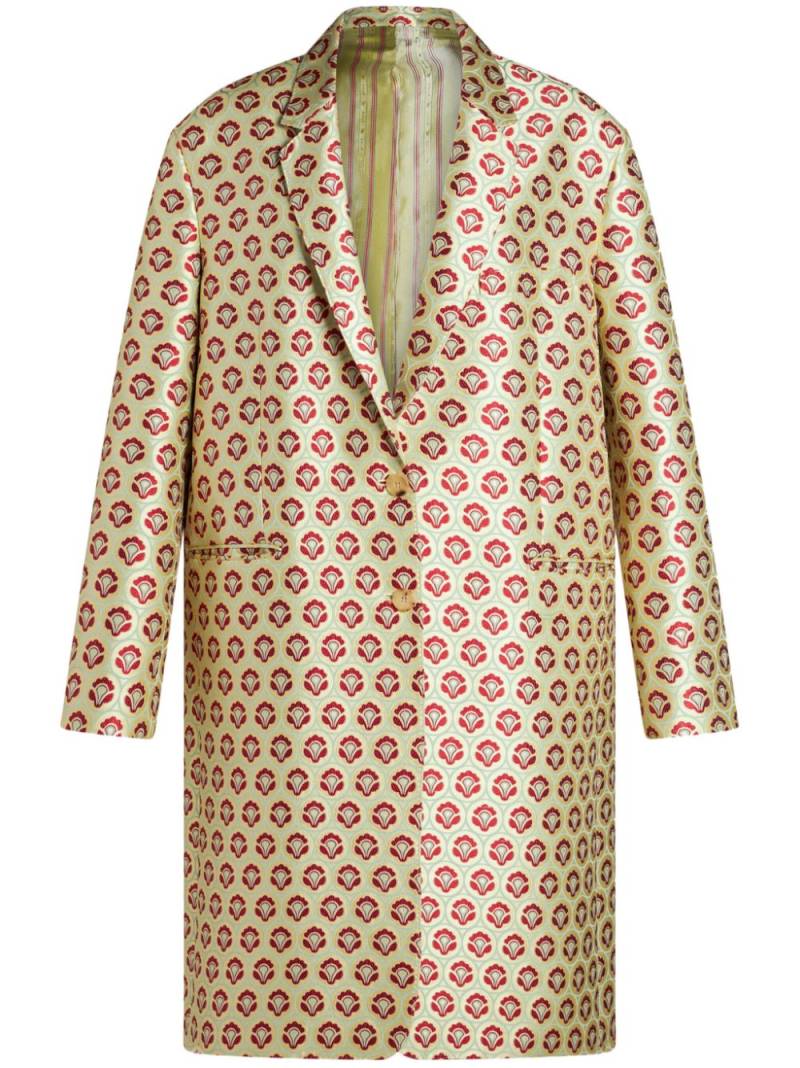 ETRO patterned-jacquard duster coat - Green von ETRO