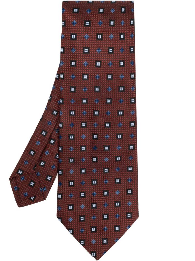 ETRO patterned-jacquard silk tie - Red von ETRO