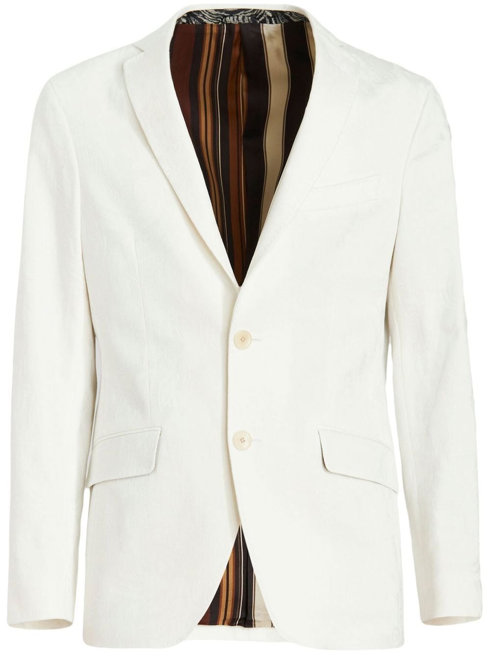 ETRO patterned-jacquard single-breasted blazer - White von ETRO