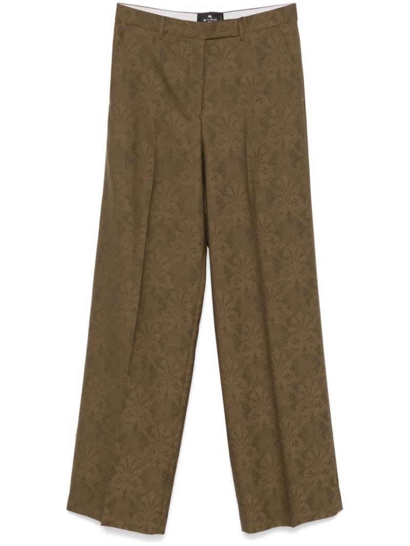 ETRO patterned-jacquard trousers - Green von ETRO