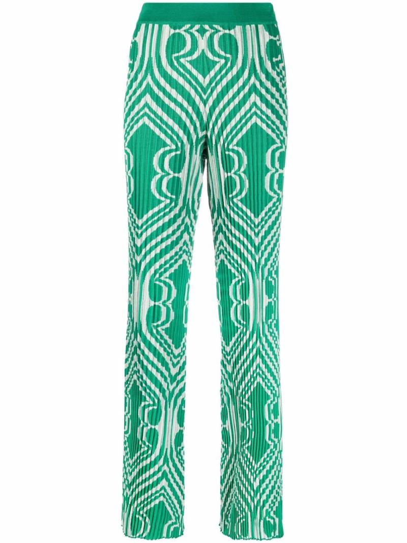 ETRO pleated jacquard trousers - Green von ETRO