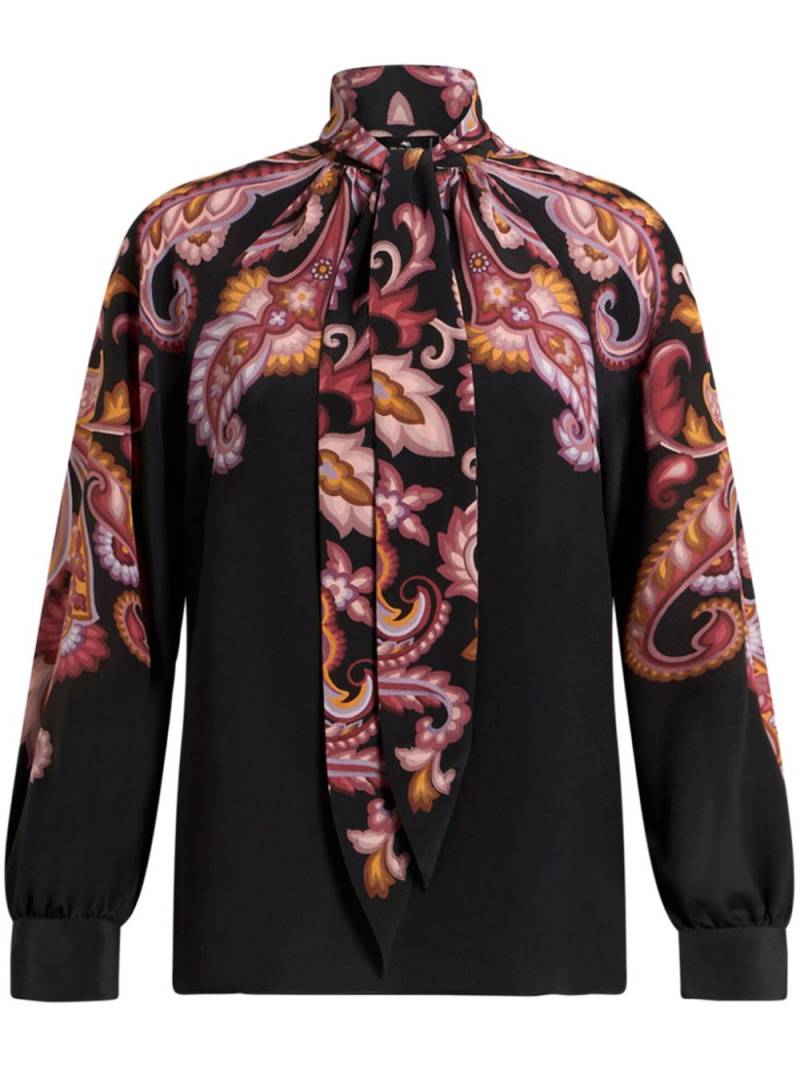 ETRO printed crepe de chine blouse - Black von ETRO