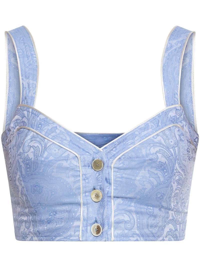 ETRO printed cropped top - Blue von ETRO