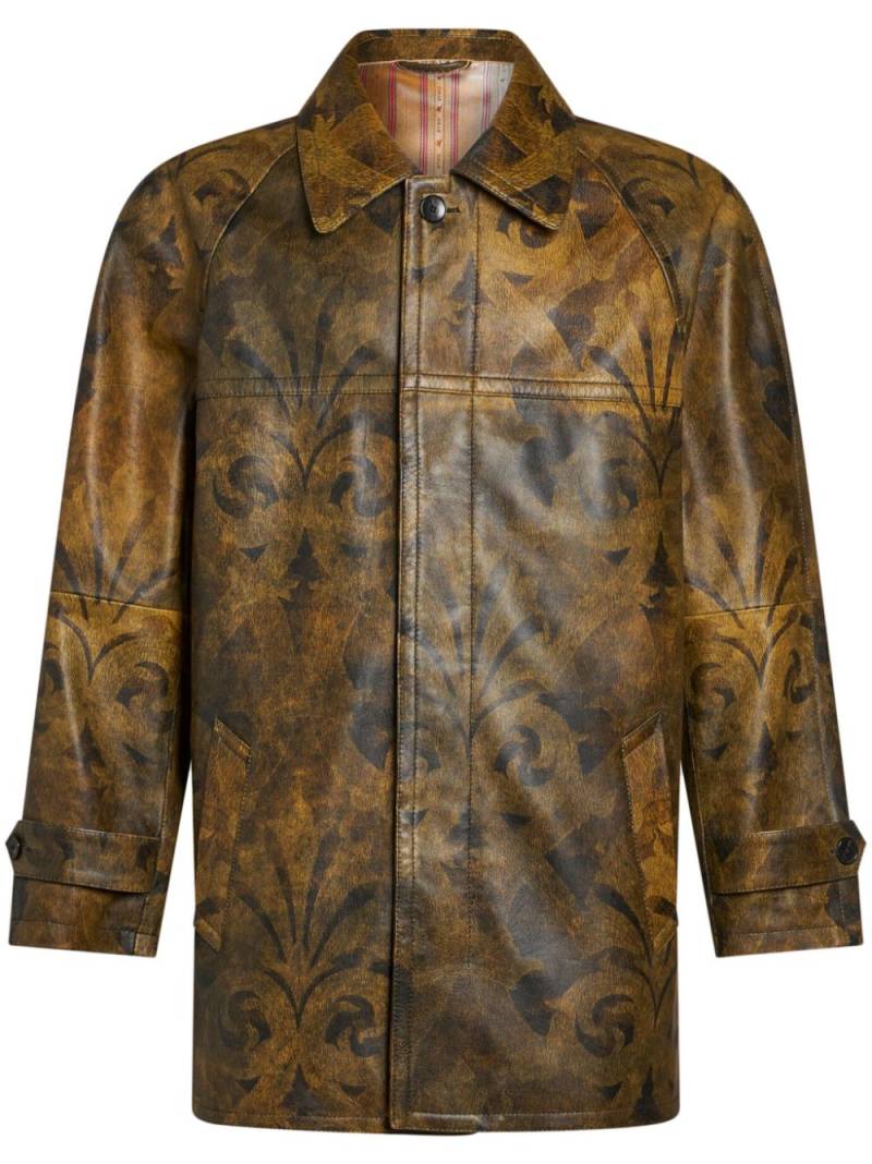 ETRO printed leather jacket - Brown von ETRO