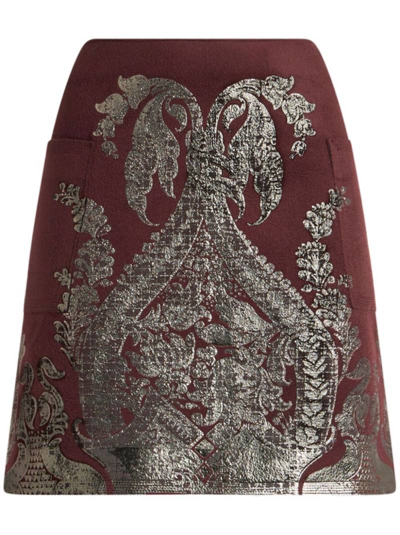 ETRO printed metallic-effect mini skirt - Red von ETRO