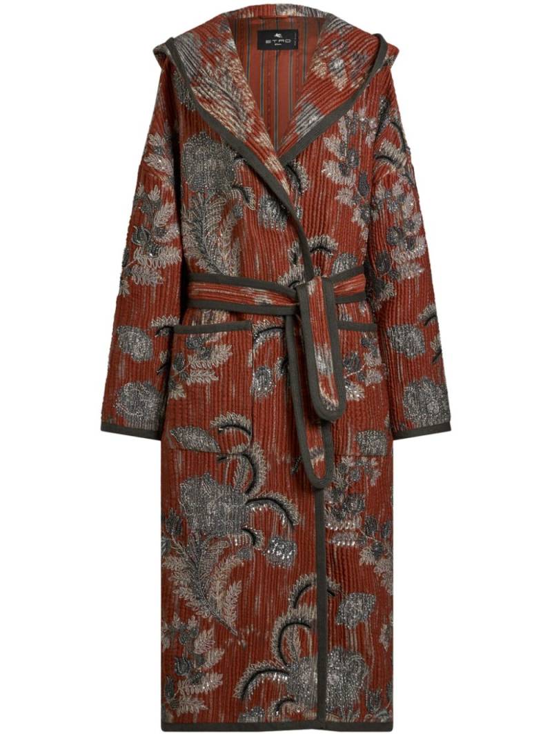 ETRO quilted jacquard coat - Red von ETRO