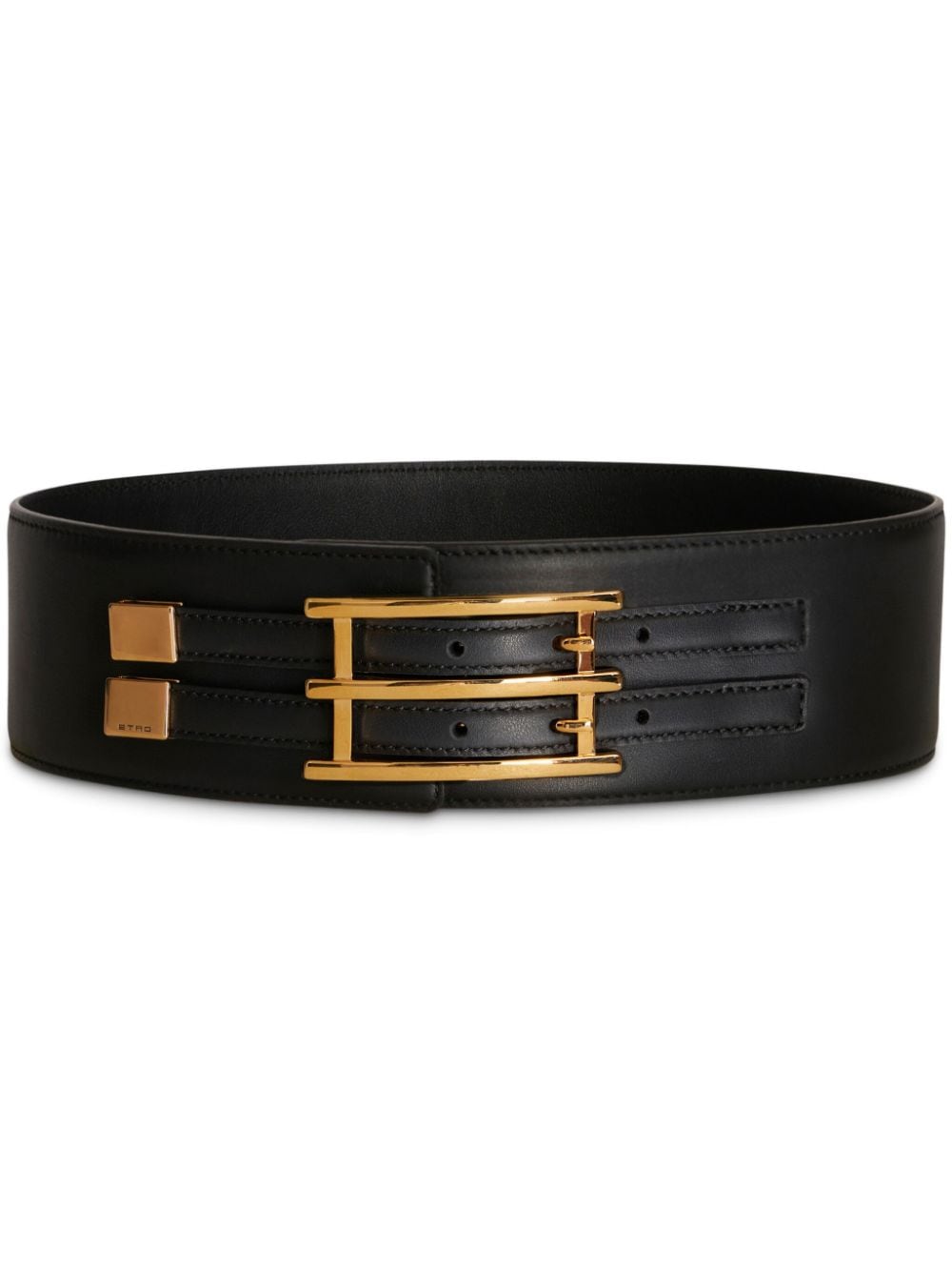 ETRO rectangle-buckle leather belt - Black von ETRO