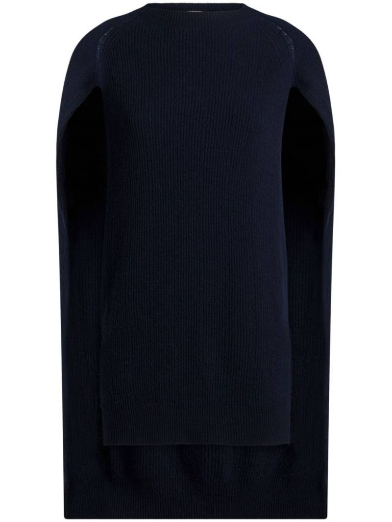 ETRO ribbed cashmere cape top - Blue von ETRO