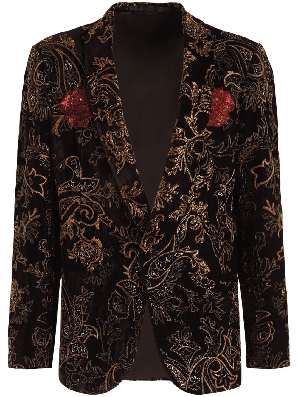 ETRO sequinned floral single-breasted blazer - Black von ETRO