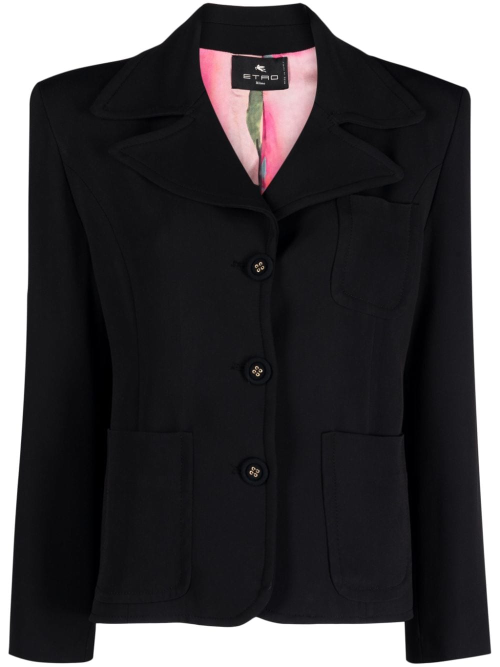 ETRO single-breasted patch-pocket blazer - Black von ETRO