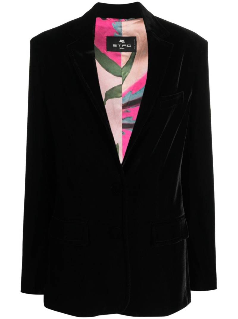 ETRO single-button velvet blazer - Black von ETRO