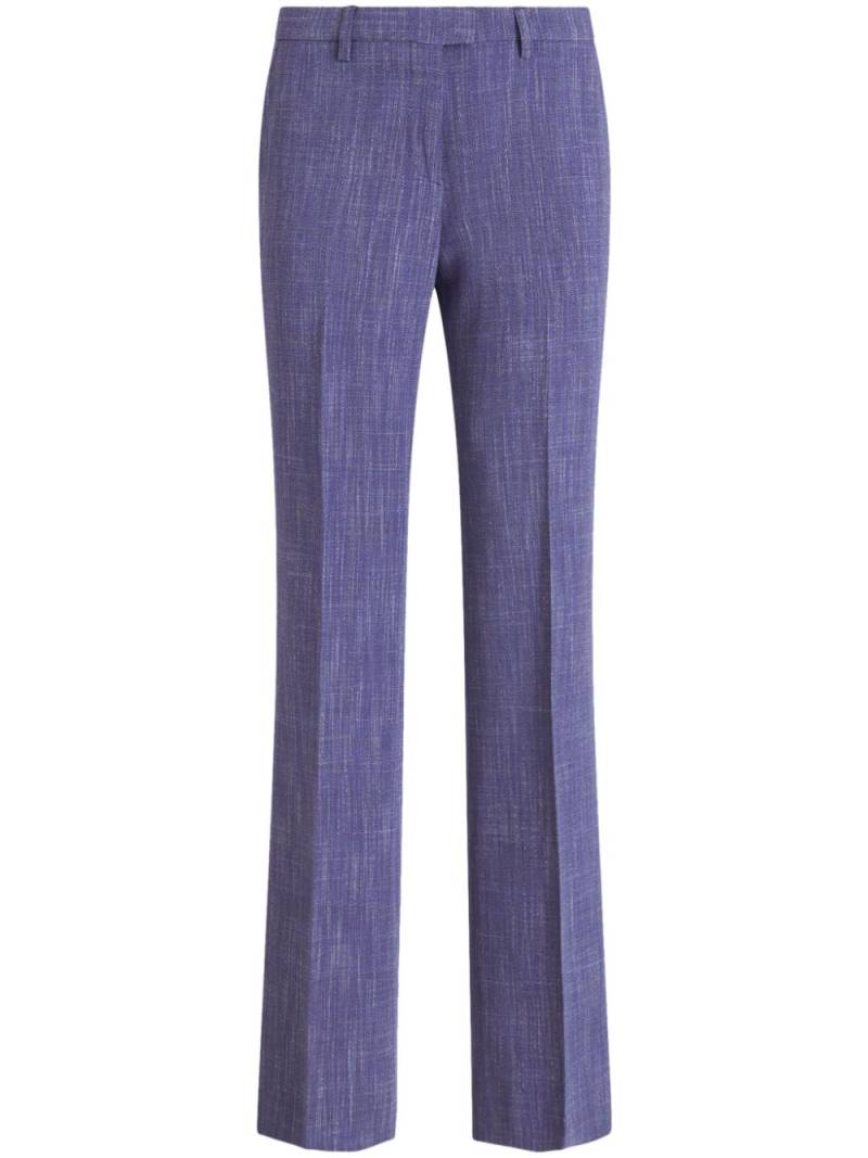 ETRO slub-texture tailored trousers - Purple von ETRO