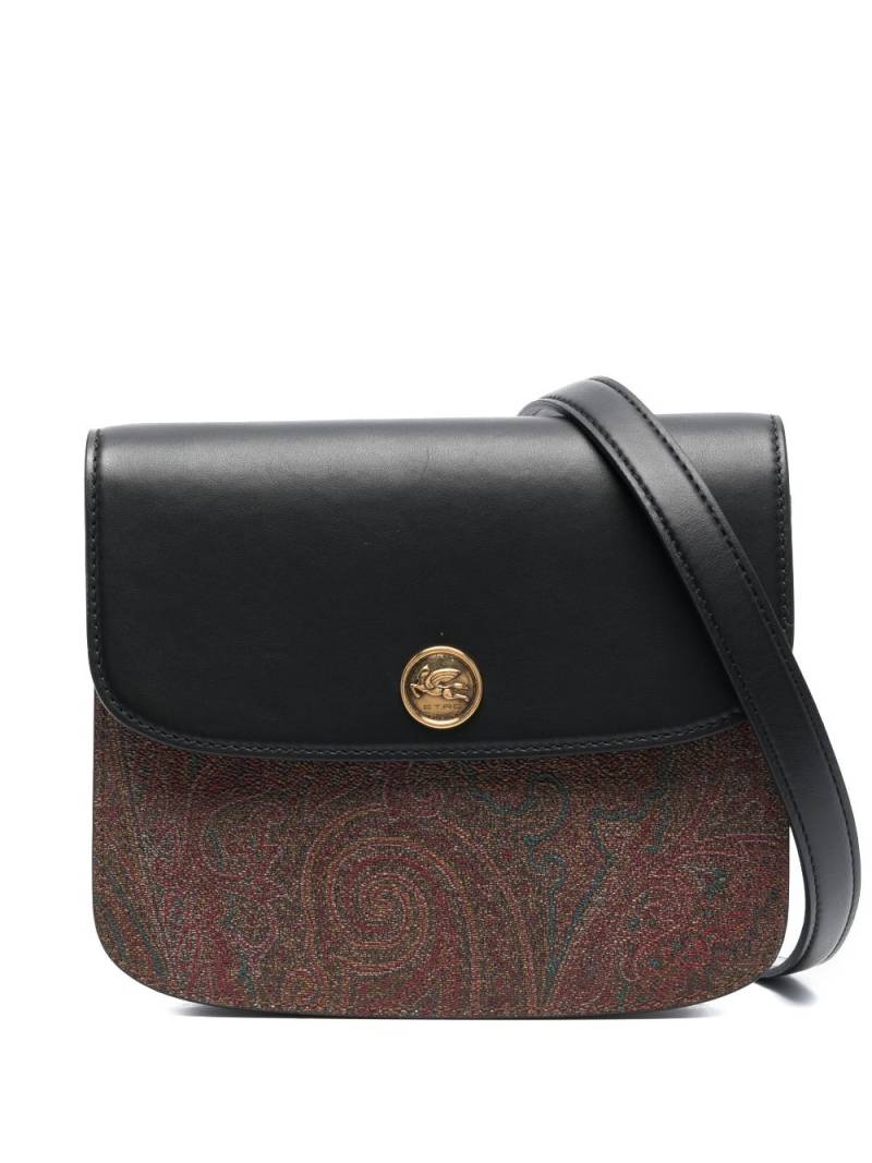 ETRO small paisley-print leather crossbody bag - Black von ETRO