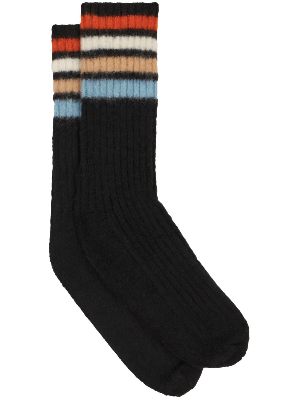 ETRO striped colour-block wool-blend socks - Black von ETRO