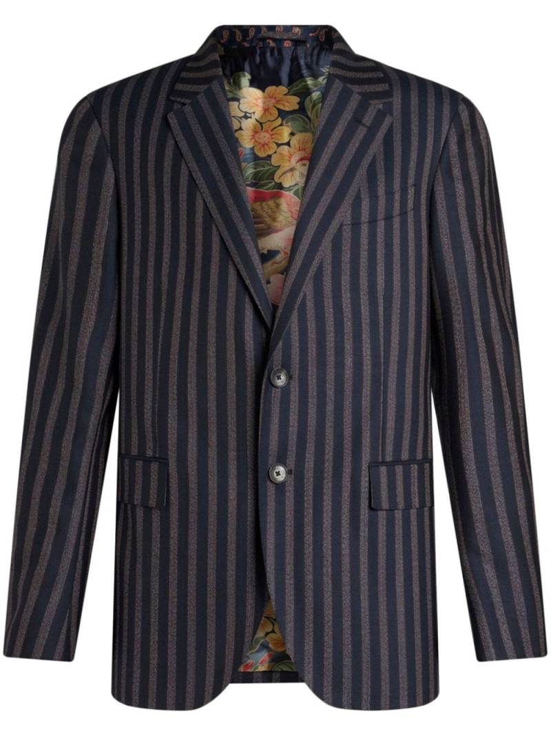 ETRO striped wool blazer - Blue von ETRO