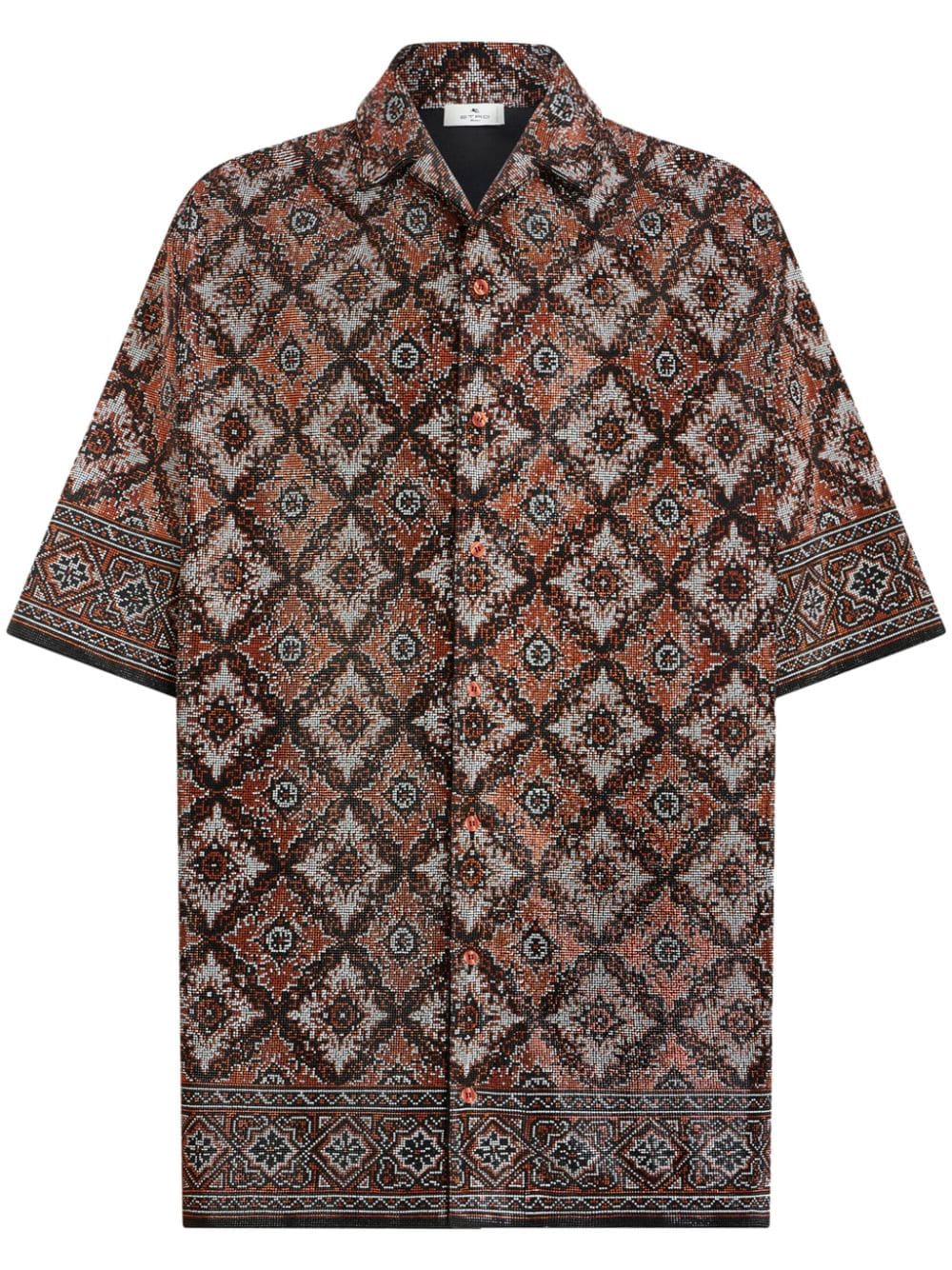 ETRO stud-embellished silk shirt - Brown von ETRO