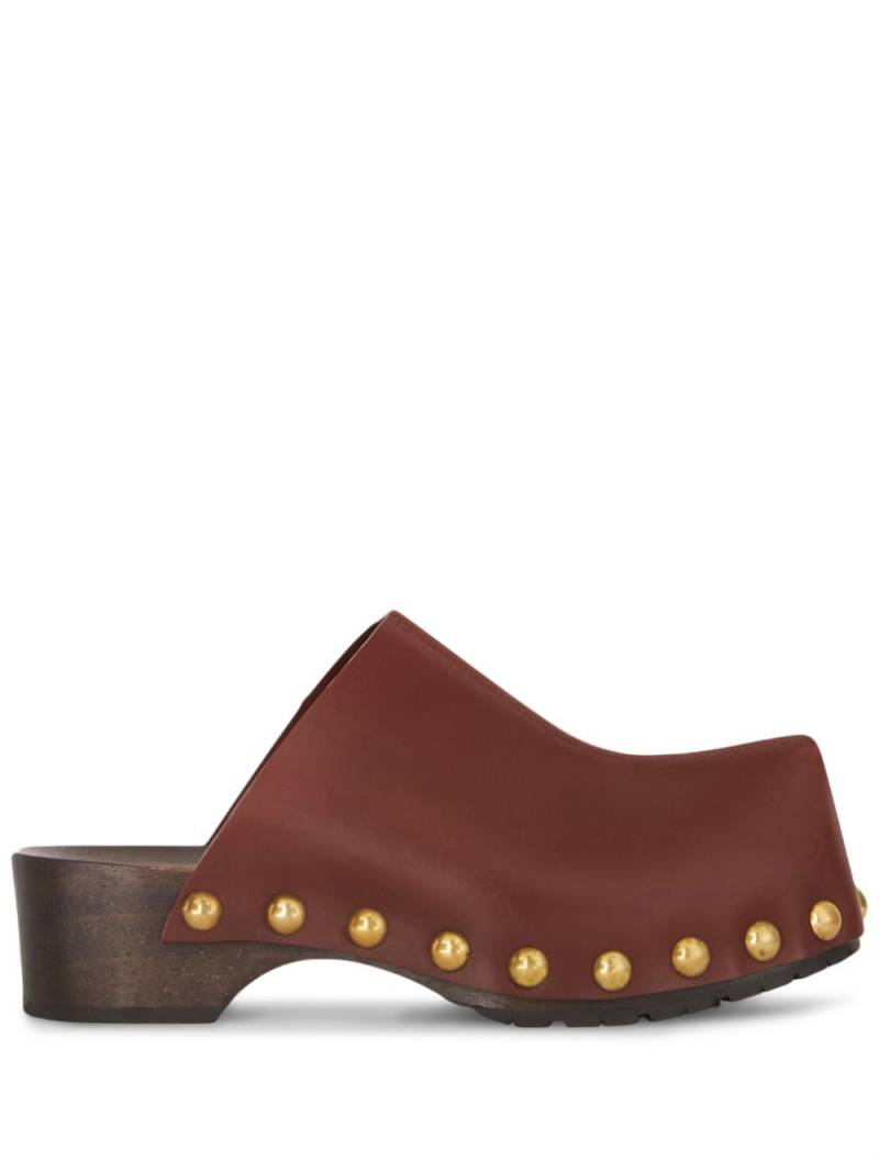 ETRO studded leather clogs - Brown von ETRO