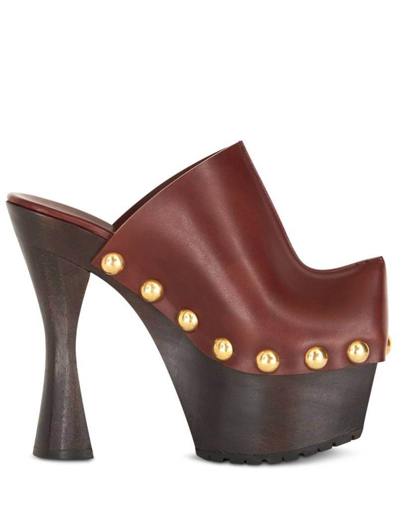 ETRO 150mm studded leather platform clogs - Brown von ETRO