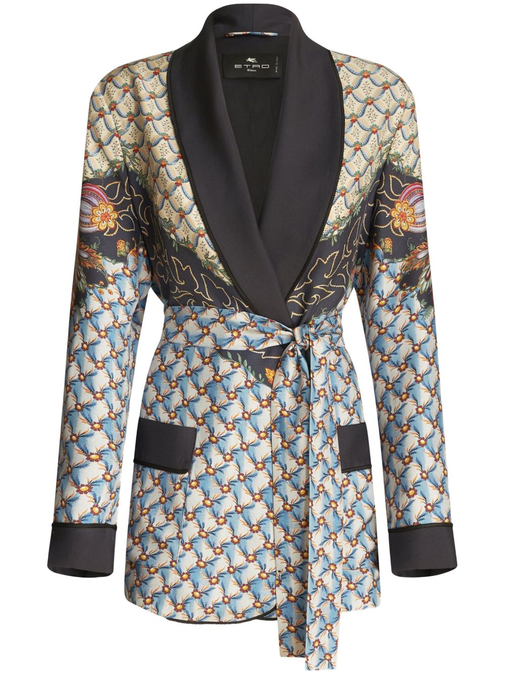 ETRO tied-waist silk blazer - Blue von ETRO