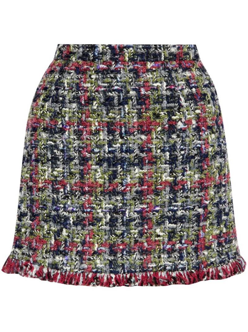 ETRO tweed-bouclé check mini skirt - Black von ETRO