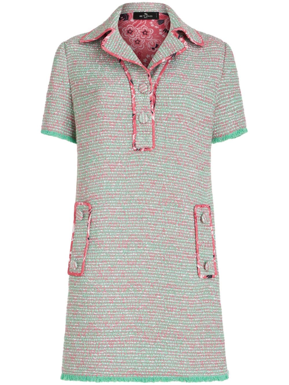 ETRO tweed polo minidress - Green von ETRO