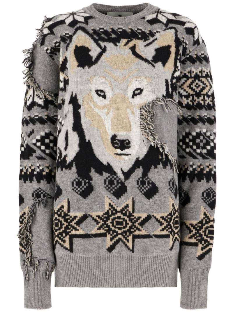 ETRO wolf-motif sweater - Grey von ETRO