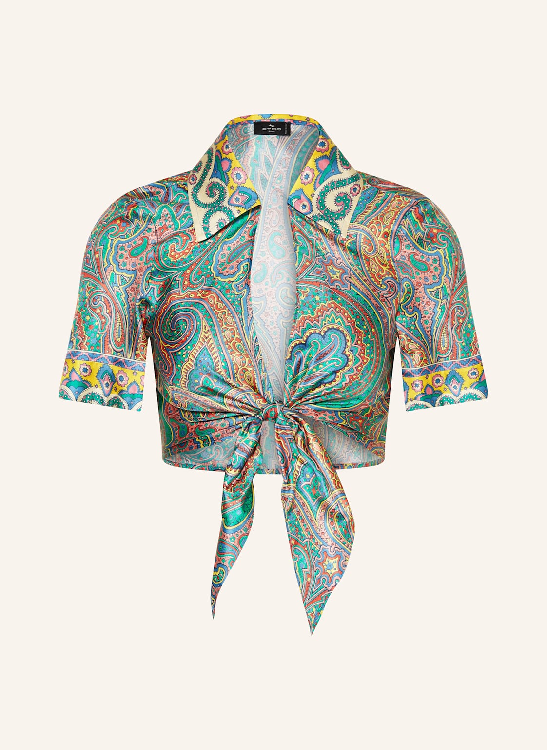 Etro Cropped-Bluse Aus Seide blau Etro Cropped-Bluse Aus Seide blau von ETRO