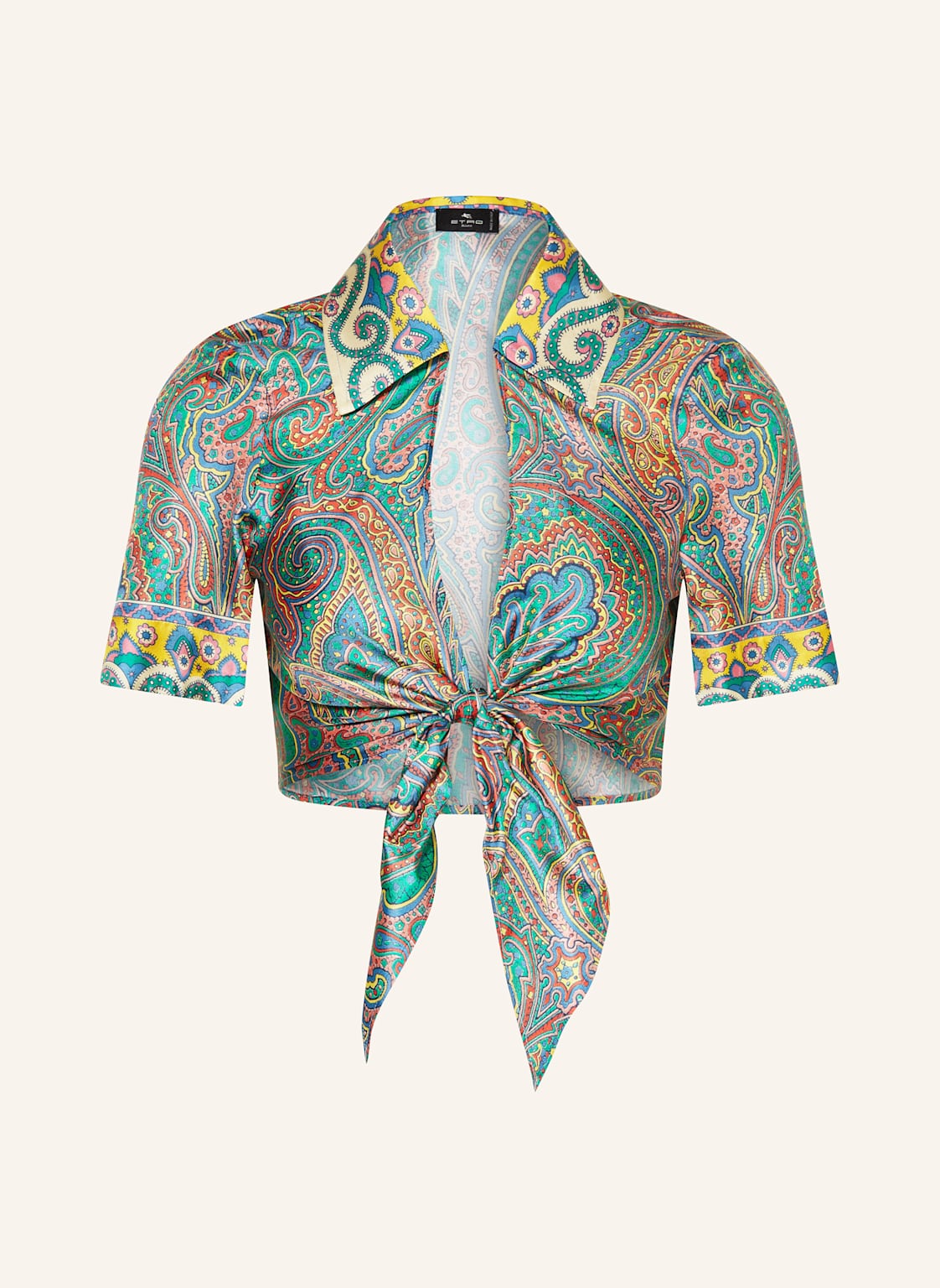 Etro Cropped-Bluse Aus Seide blau von ETRO